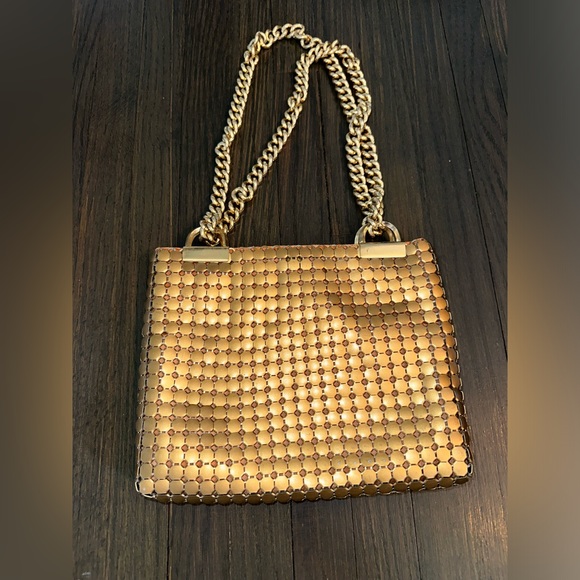 Whiting & Davis Handbags - Whiting & Davis Gold Chain Art Deco Chainlink Purse Vintage Handbag
